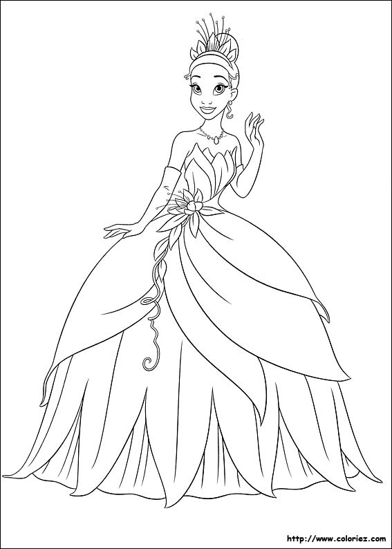 Coloriage et dessins gratuits La belle  princesse Tiana à imprimer