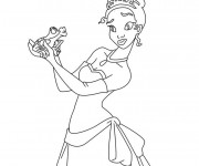 Coloriage La belle princesse Tiana et la grenouille