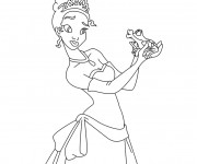 Coloriage La princesse est surprise de la grenouille