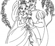 Coloriage La princesse et le prince se marient