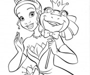 Coloriage et dessins gratuit La princesse porte un masque à imprimer