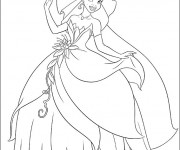 Coloriage et dessins gratuit La princesse Tiana disney à imprimer