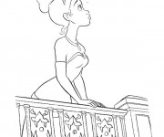 Coloriage et dessins gratuit La princesse Tiana entrain de rêver à imprimer
