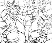 Coloriage La princesse Tiana fait du shopping