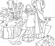 Coloriage et dessins gratuit La princesse Tiana parle avec les animaux à imprimer