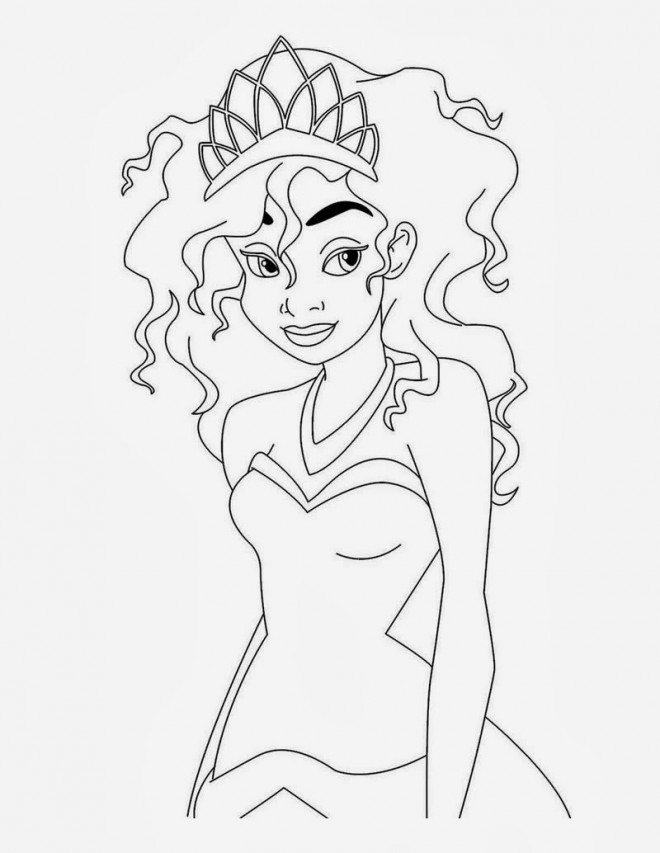 Coloriage et dessins gratuits La princesse Tiana walt disney à imprimer