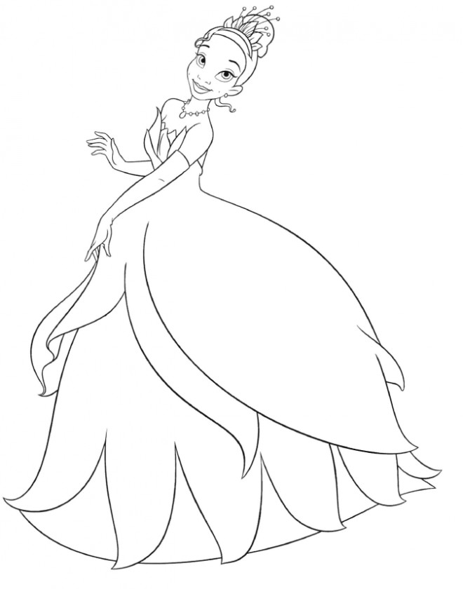 Coloriage et dessins gratuits La ravissante princesse Tiana à imprimer