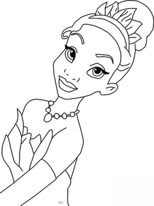 Coloriage La Visage Princesse Tiana Dessin Gratuit à Imprimer