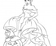 Coloriage Tiana en une belle robe