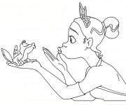 Coloriage Tiana et la petite grenouille