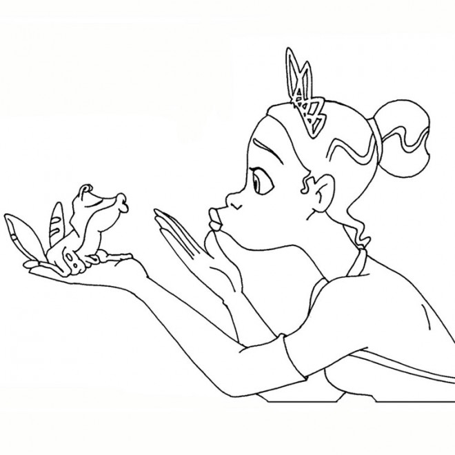 Coloriage Tiana Et La Petite Grenouille Dessin Gratuit à