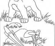 Coloriage Le petit  Roi Lion et Zazu