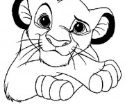 Coloriage Le petit  Roi Lion sourit