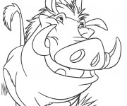 Coloriage et dessins gratuit Le Roi Lion Pumbaa et Timon à imprimer