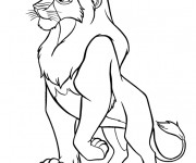 Coloriage Le Roi Lion se prête à marcher