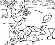 Coloriage Nala et ses petits