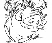 Coloriage Pumbaa et Timon chantent