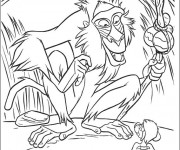 Coloriage Rafiki et Timon