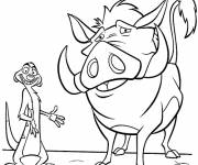 Coloriage Timon et Pumbaa