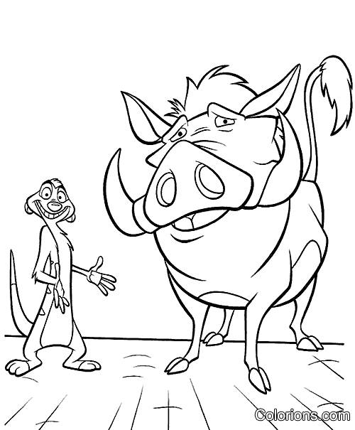 Coloriage et dessins gratuits Timon et Pumbaa à imprimer