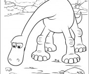 Coloriage Arlo suit les traces