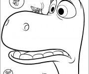 Coloriage Le bon dinosaure Arlo a peur