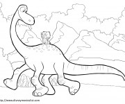 Coloriage Le bon dinosaure et Spot