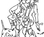 Coloriage Anita et Roger se discutent