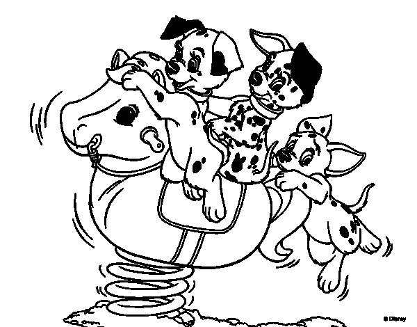 Coloriage et dessins gratuits Les 101 dalmatiens s'amusent à imprimer