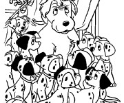 Coloriage Les 101 dalmatiens se regroupent ensemble