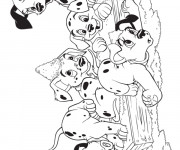 Coloriage Les adorables petits dalmatiens