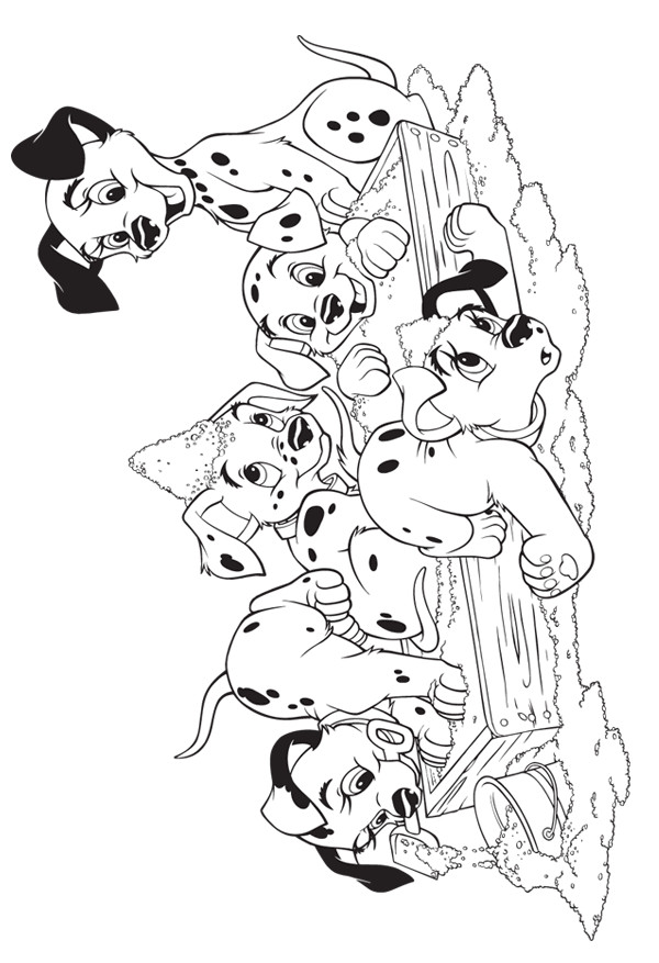 Coloriage et dessins gratuits Les adorables petits dalmatiens à imprimer