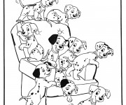Coloriage Les chiens  dalmatiens