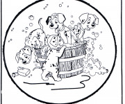 Coloriage Les petis dalmatiens font une douche