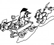 Coloriage Les petits dalmatiens courent