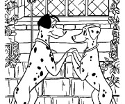 Coloriage Perdita et Pongo dansent