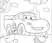 Coloriage et dessins gratuit Disney Flash Mcqueen champion à imprimer