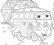 Coloriage Estafette de Flash Mcqueen