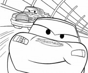 Coloriage Flash McQueen contre Greg Candyman