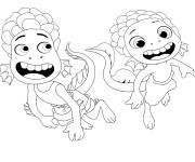 Coloriage et dessins gratuit Alberto avec Lucas deux monstres marins de cartoon à imprimer