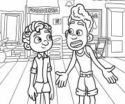 Coloriage Alberto et Luca discutent