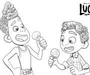 Coloriage Alberto et Luca s'amusent