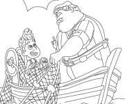 Coloriage Alberto et Massimo Marcovaldo en p&ecirc;che