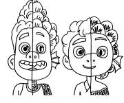 Coloriage Alberto Scorfano avec Luca Paguro demi humains demi monstre marin