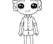 Coloriage et dessins gratuit Chibi Luca dessin&eacute; &agrave; la main à imprimer