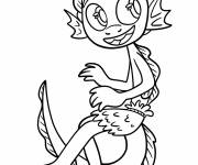 Coloriage Contour du monstre marin Kawaii Luca