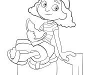 Coloriage Giulia mangeant une past&egrave;que