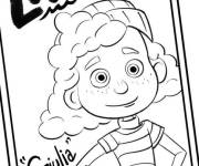 Coloriage Giulia sur une photo murale