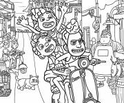 Coloriage Luca, Alberto et Giulia sur une Vespa &agrave; Portorosso