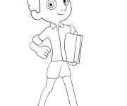 Coloriage Luca avec son livre